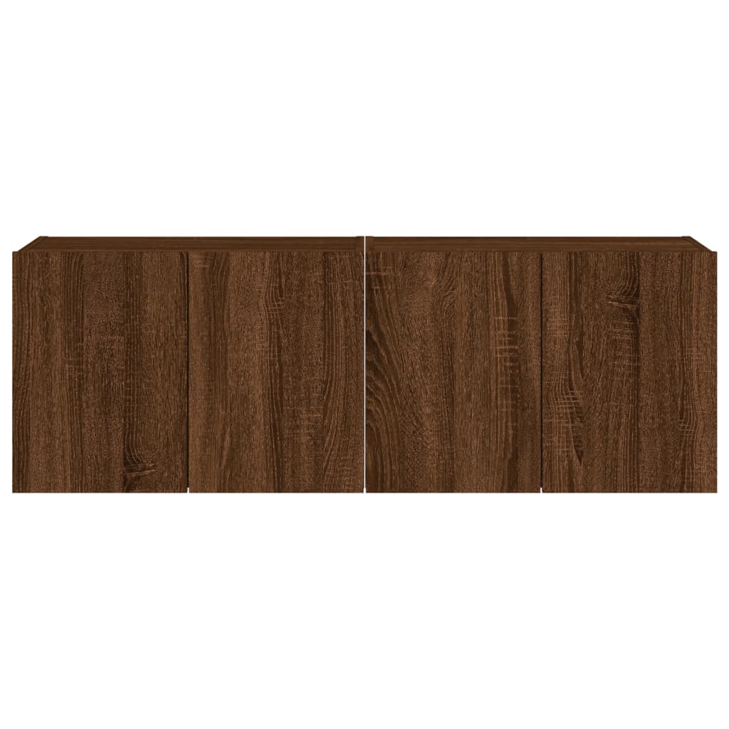 Mobili TV a Parete con Luci LED 2pz Rovere Marrone 60x35x41 cm 837315