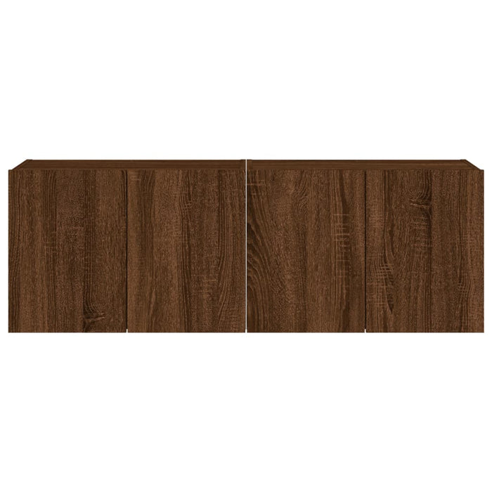 Mobili TV a Parete con Luci LED 2pz Rovere Marrone 60x35x41 cm 837315