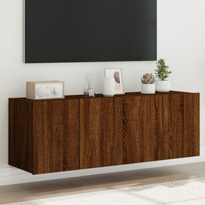 Mobili TV a Parete con Luci LED 2pz Rovere Marrone 60x35x41 cmcod mxl 134193