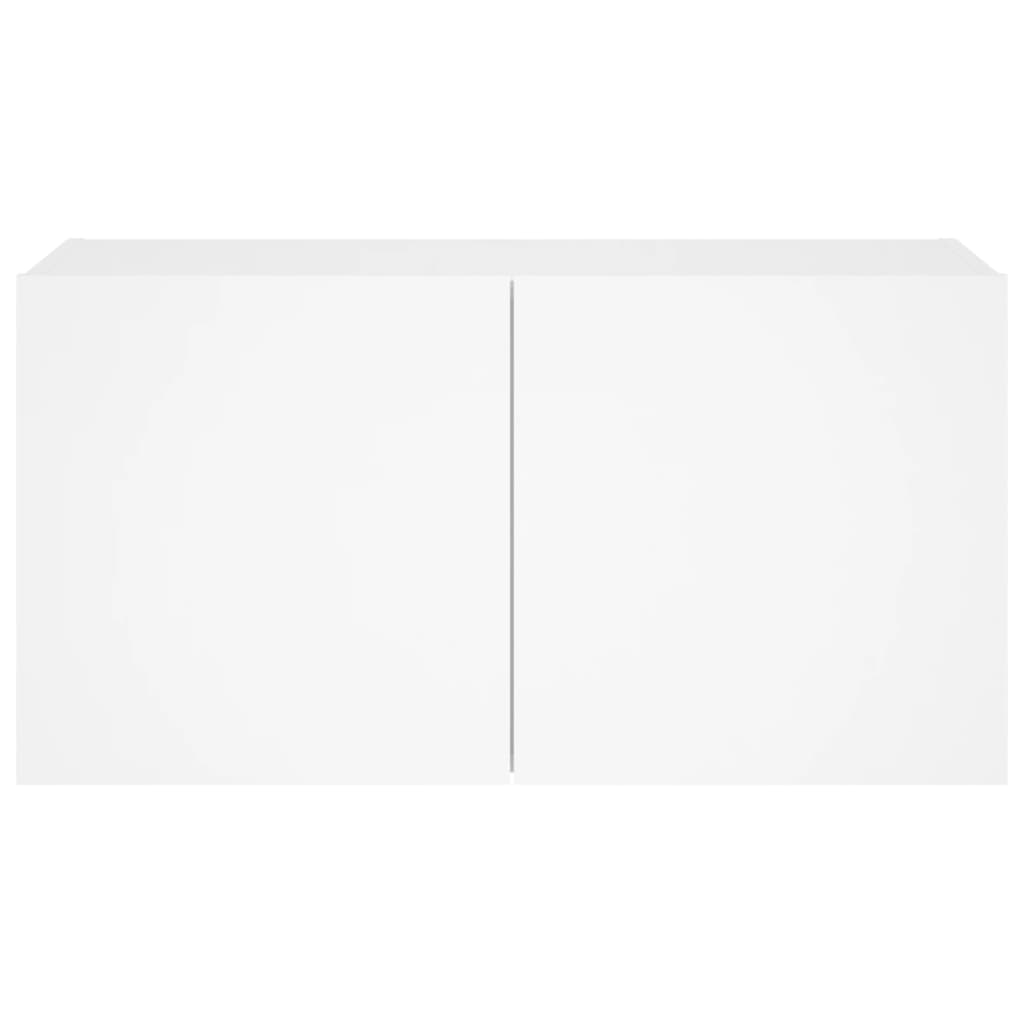 Mobile TV a Parete con Luci LED Bianco 80x35x41 cm 837316