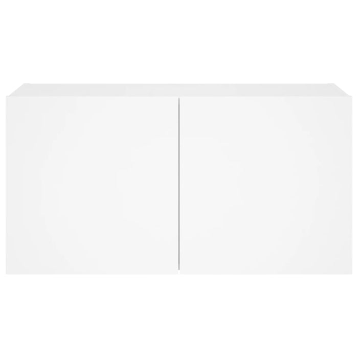 Mobile TV a Parete con Luci LED Bianco 80x35x41 cm 837316