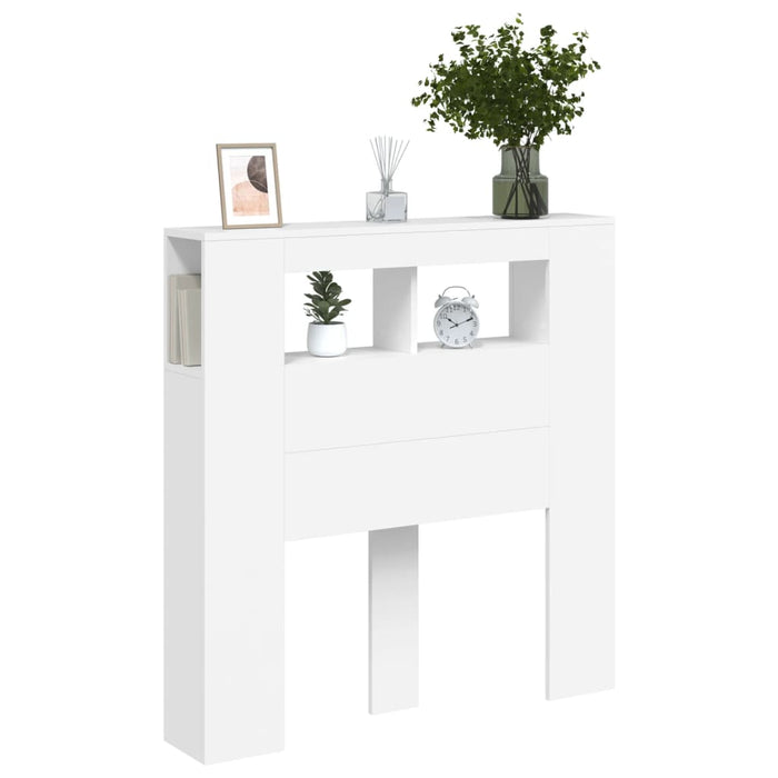 Testiera LED Bianca 100x18,5x103,5 cm Legno Multistrato 837330