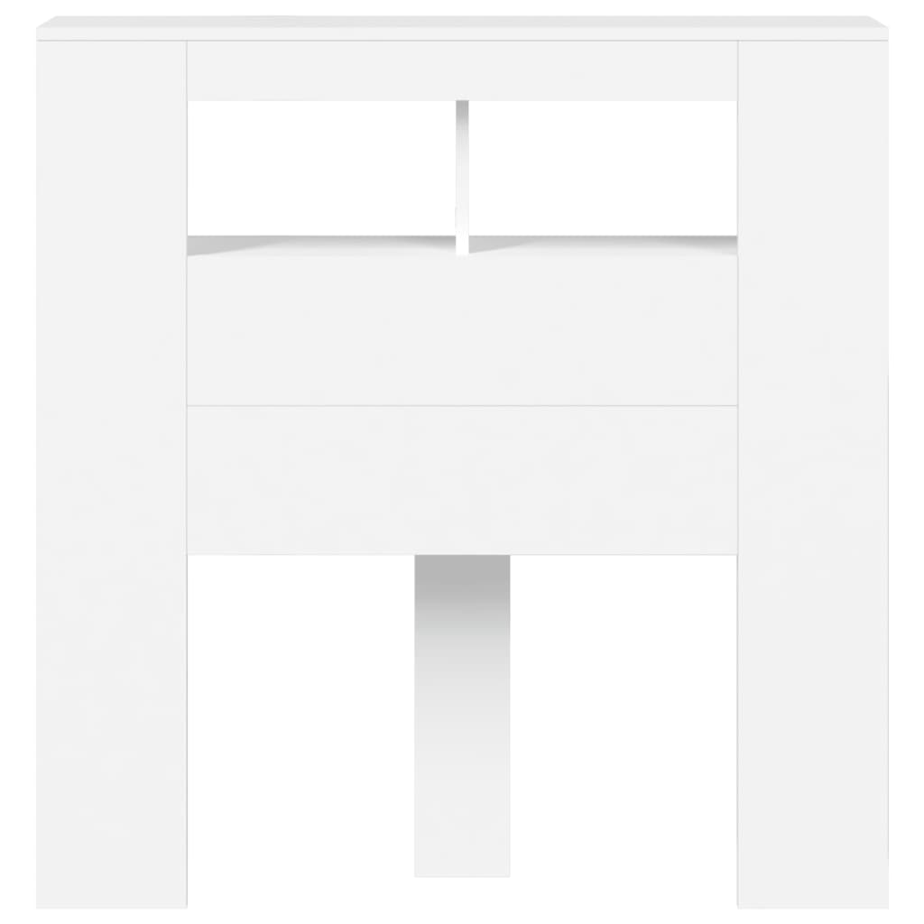 Testiera LED Bianca 100x18,5x103,5 cm Legno Multistrato 837330