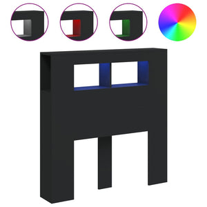 Testiera LED Nera 100x18,5x103,5 cm Legno Multistratocod mxl 108824