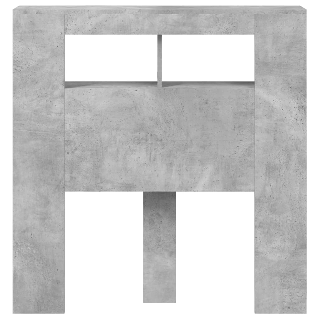 Testiera LED-Testata con LED-Testiera Decorativa Grigio Cemento 100x18,5x103,5 cm Legno Multistrato