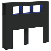 Testiera LED Nera 120x18,5x103,5 cm Legno Multistratocod mxl 108821