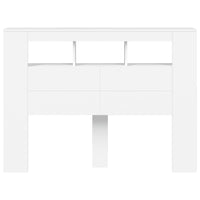 Testiera LED Bianca 140x18,5x103,5 cm Legno Multistrato 837344