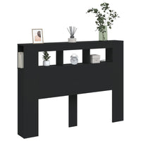 Testiera LED Nera 140x18,5x103,5 cm Legno Multistrato 837345