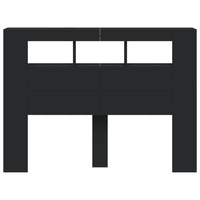 Testiera LED-Testata con LED-Testiera Decorativa Nera 140x18,5x103,5 cm Legno Multistrato