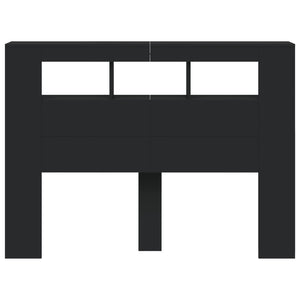 Testiera LED-Testata con LED-Testiera Decorativa Nera 140x18,5x103,5 cm Legno Multistrato