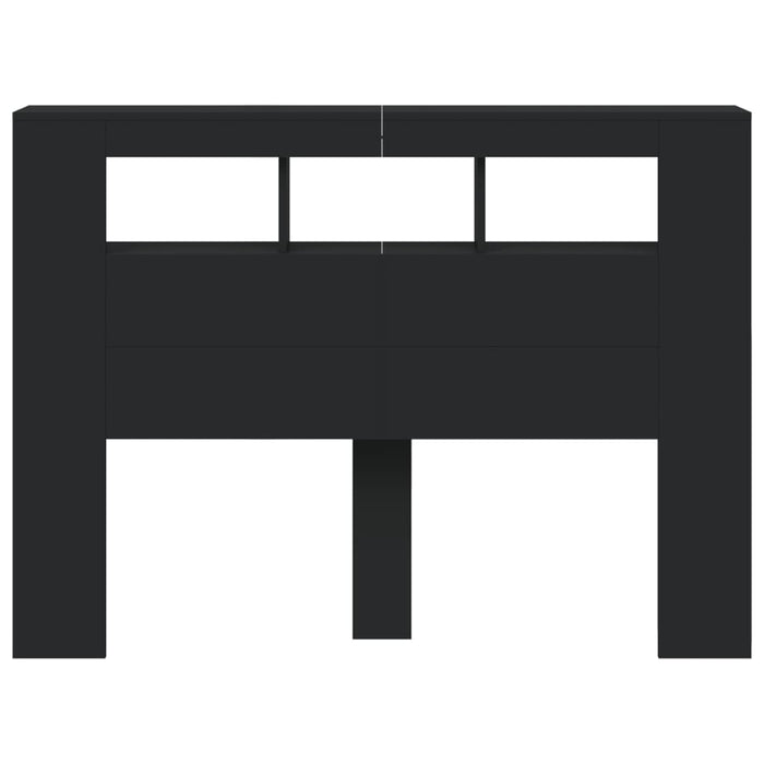 Testiera LED-Testata con LED-Testiera Decorativa Nera 140x18,5x103,5 cm Legno Multistrato