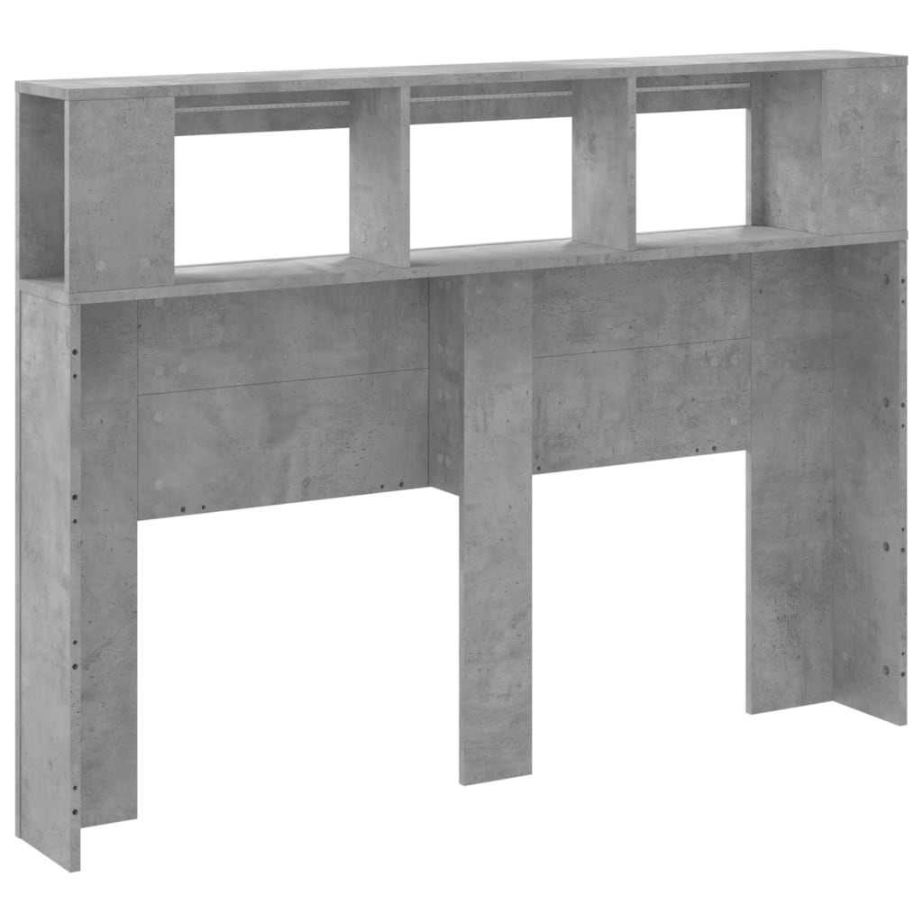 Testiera LED-Testata con LED-Testiera Decorativa Grigio Cemento 140x18,5x103,5 cm Legno Multistrato