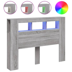 Testiera LED Grigio Sonoma 140x18,5x103,5 cm Legno Multistrato 837349