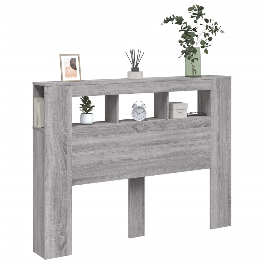 Testiera LED Grigio Sonoma 140x18,5x103,5 cm Legno Multistrato 837349