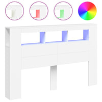 Testiera LED Bianca 160x18,5x103,5 cm Legno Multistrato 837351