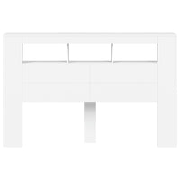 Testiera LED-Testata con Luci LED Bianca 160x18,5x103,5 cm Legno Multistrato