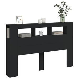 Testiera LED Nera 160x18,5x103,5 cm Legno Multistrato 837352