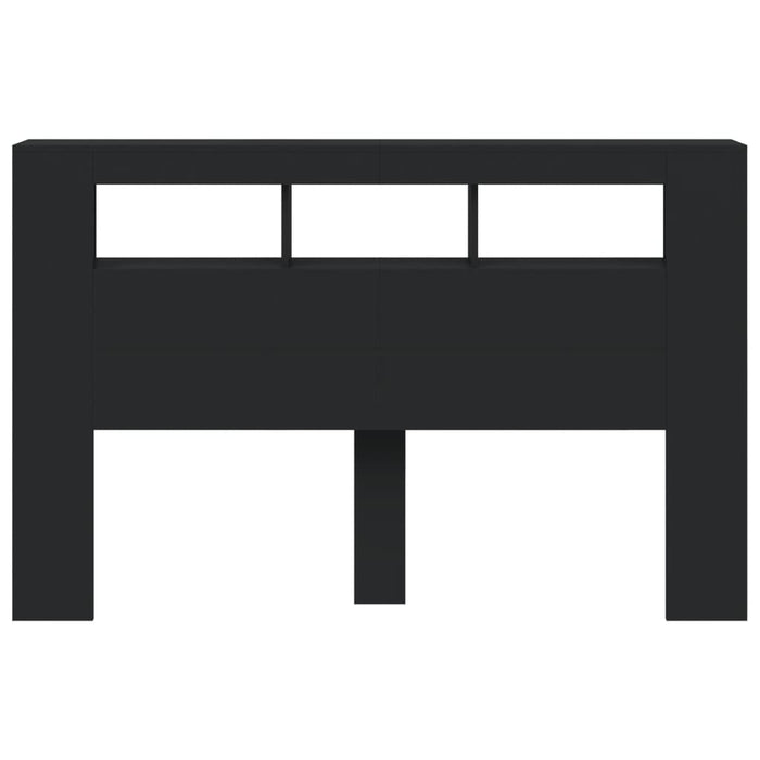 Testiera LED Nera 160x18,5x103,5 cm Legno Multistrato 837352