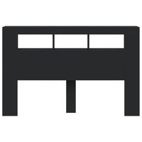 Testiera LED-Testata con LED-Testiera Decorativa Nera 160x18,5x103,5 cm Legno Multistrato