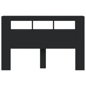 Testiera LED-Testata con LED-Testiera Decorativa Nera 160x18,5x103,5 cm Legno Multistrato