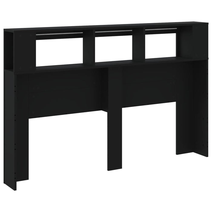 Testiera LED Nera 160x18,5x103,5 cm Legno Multistrato 837352