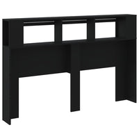 Testiera LED-Testata con LED-Testiera Decorativa Nera 160x18,5x103,5 cm Legno Multistrato