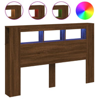 Testiera LED-Testata con LED-Testiera Decorativa Rovere Marrone 160x18,5x103,5 cm Legno Multistrato
