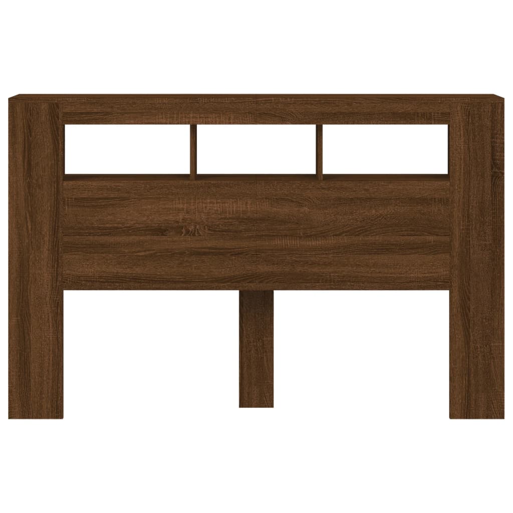 Testiera LED-Testata con LED-Testiera Decorativa Rovere Marrone 160x18,5x103,5 cm Legno Multistrato