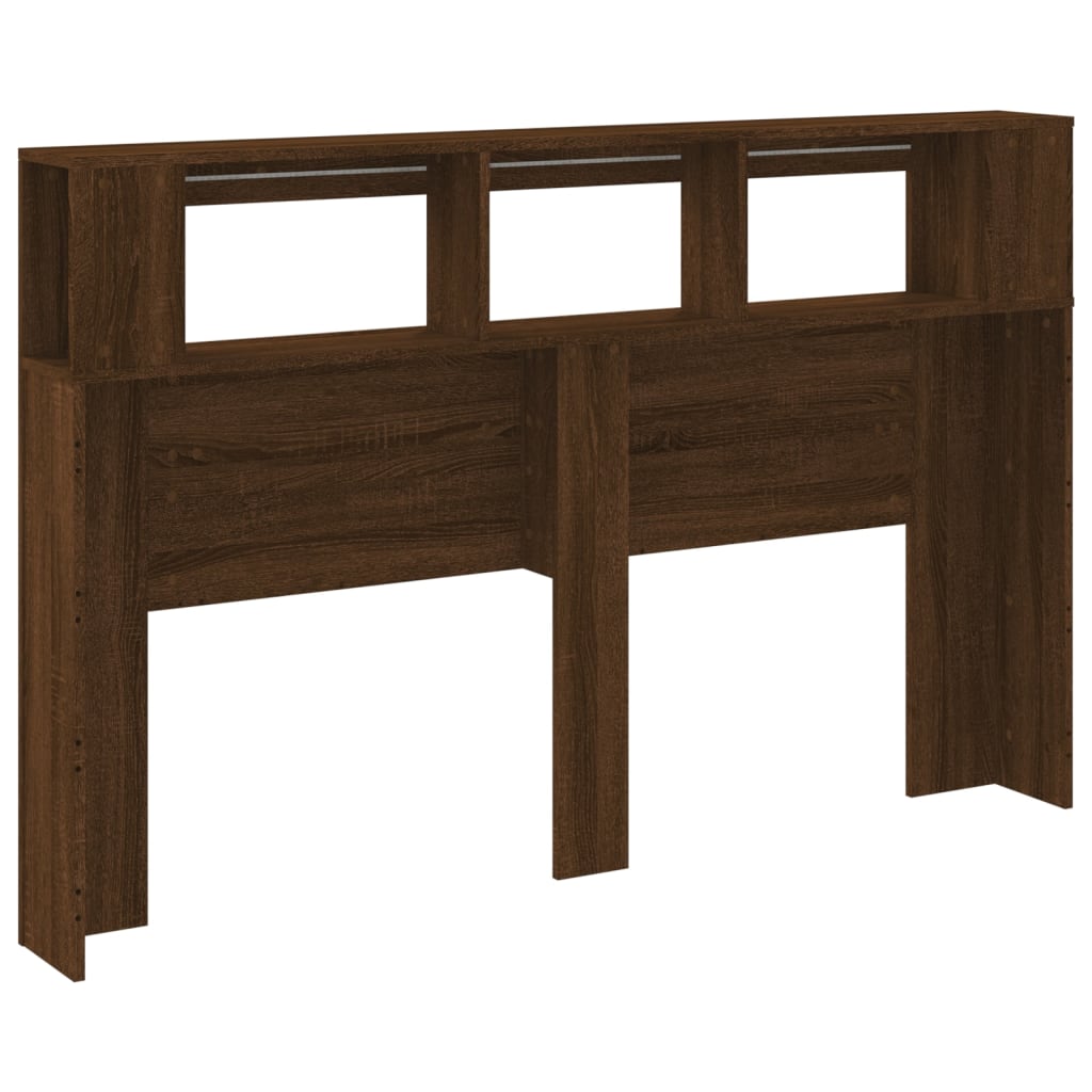 Testiera LED-Testata con LED-Testiera Decorativa Rovere Marrone 160x18,5x103,5 cm Legno Multistrato