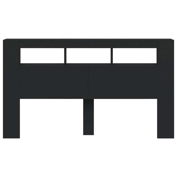 Testiera LED Nera 180x18,5x103,5 cm Legno Multistrato 837359