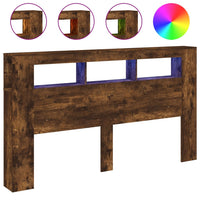 Testiera LED Rovere Fumo 180x18,5x103,5 cm Legno Multistrato 837362