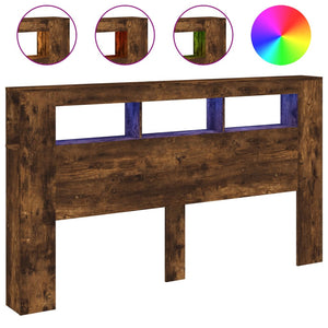 Testiera LED Rovere Fumo 180x18,5x103,5 cm Legno Multistrato 837362