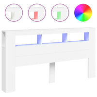 Testiera LED-Testata con Luci LED Bianca 200x18,5x103,5 cm Legno Multistrato