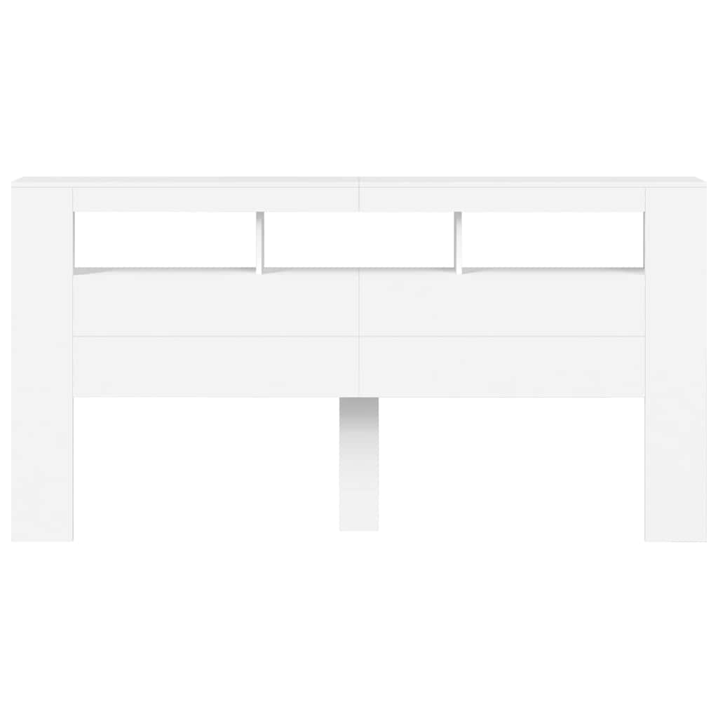 Testiera LED-Testata con Luci LED Bianca 200x18,5x103,5 cm Legno Multistrato