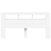 Testiera LED Bianca 200x18,5x103,5 cm Legno Multistrato 837365