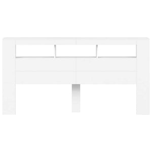 Testiera LED Bianca 200x18,5x103,5 cm Legno Multistrato 837365