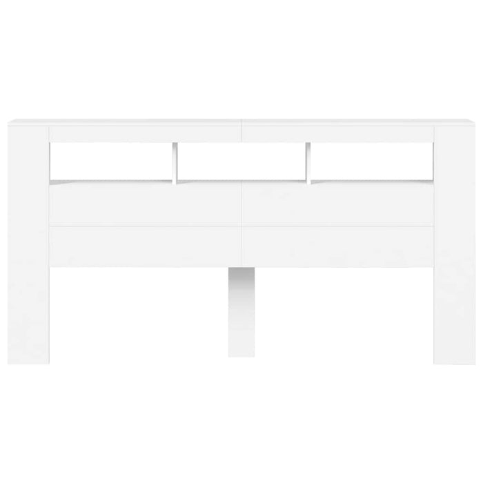 Testiera LED Bianca 200x18,5x103,5 cm Legno Multistrato 837365