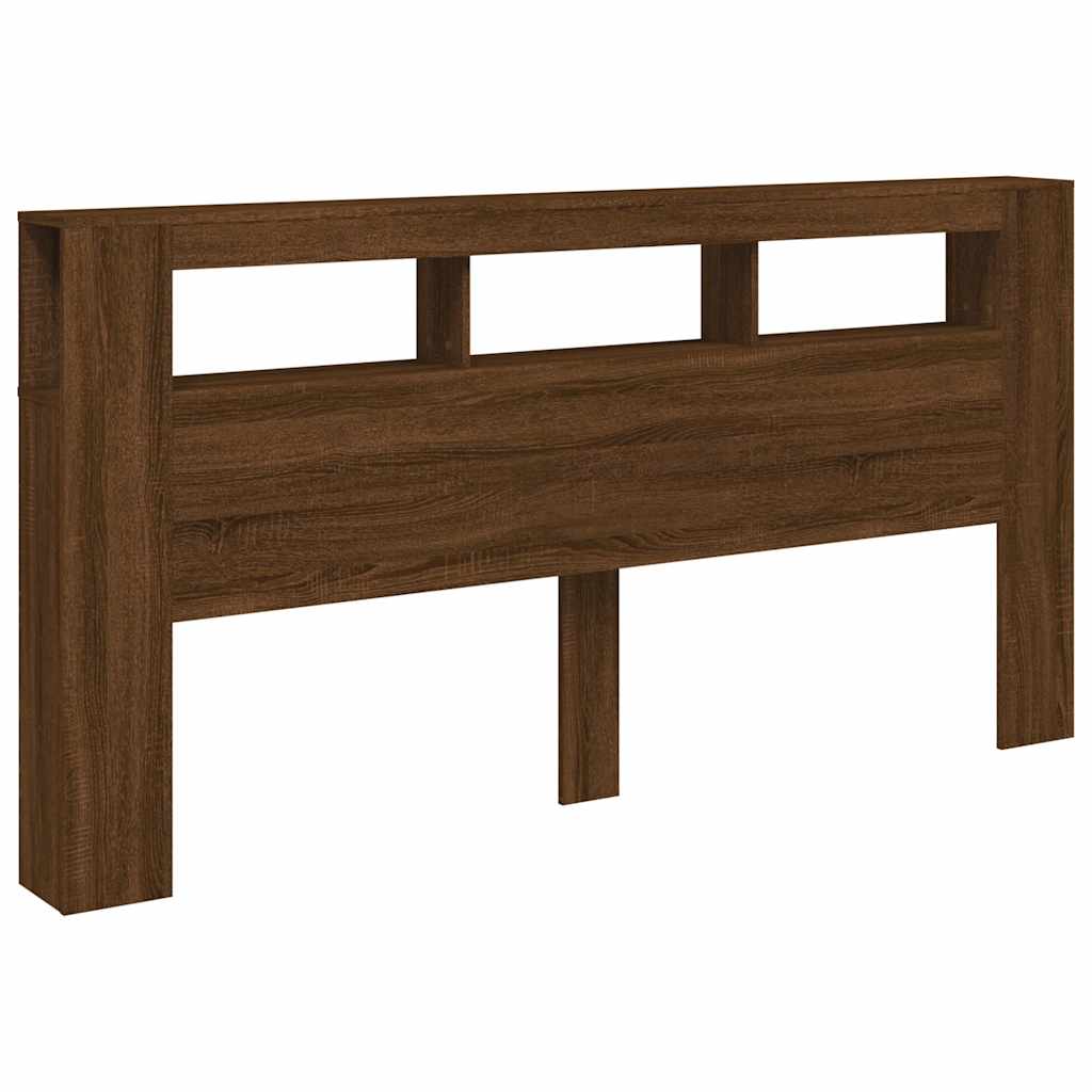 Testiera LED Rovere Marrone 200x18,5x103,5 cm Legno Multistrato 837371