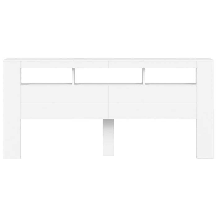 Testiera LED-Testata con Luci LED Bianca 220x18,5x103,5 cm Legno Multistrato