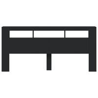 Testiera LED Nera 220x18,5x103,5 cm Legno Multistrato 837373