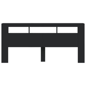 Testiera LED Nera 220x18,5x103,5 cm Legno Multistrato 837373