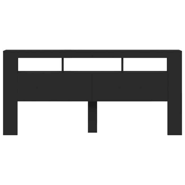 Testiera LED Nera 220x18,5x103,5 cm Legno Multistrato 837373