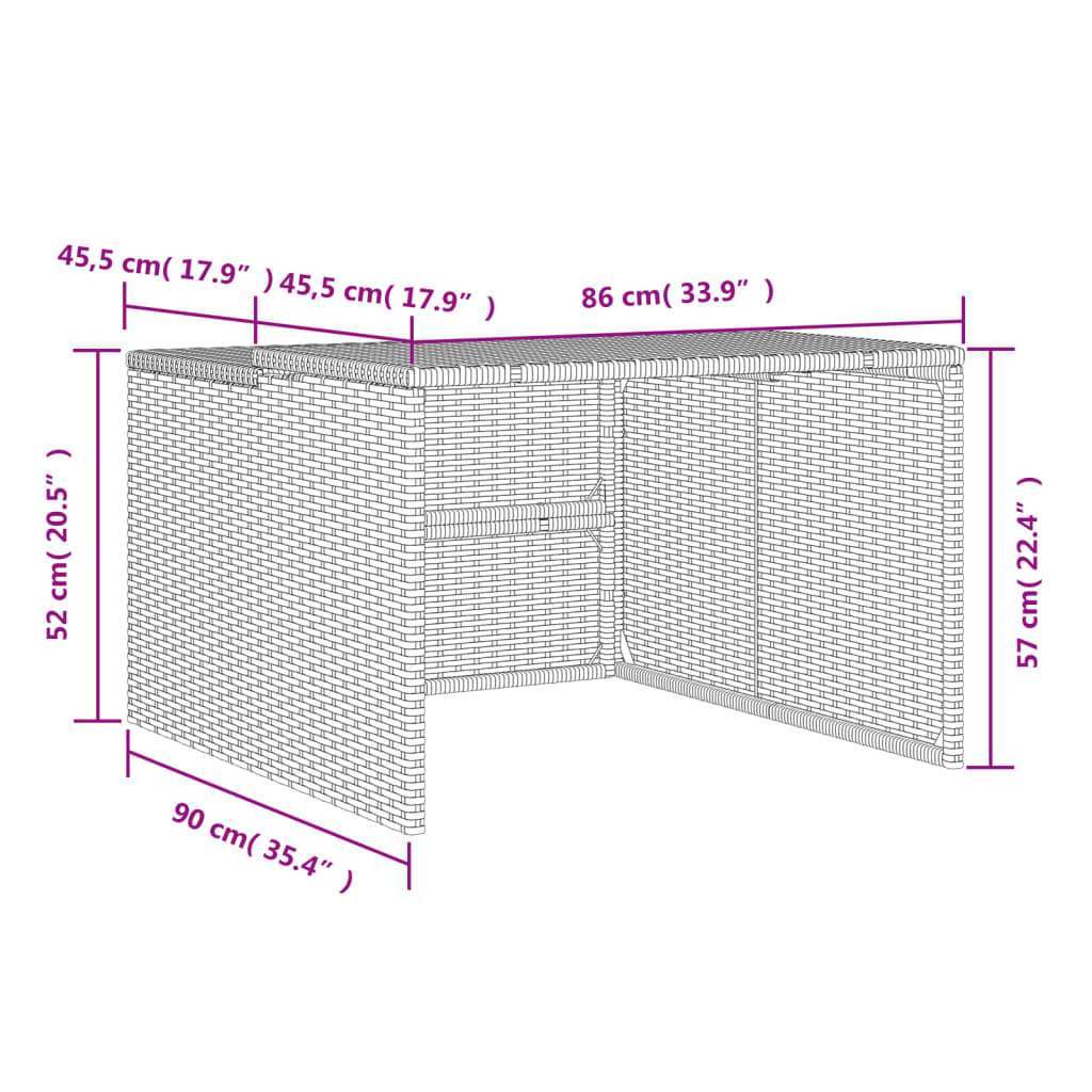 Garage per Robot Tosaerba Nero 86x90x52/57 cm in Polyrattan