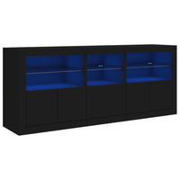Credenza con Luci LED Nera 162x37x67 cm 3208996