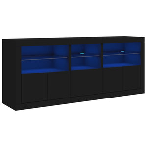 Credenza con Luci LED Nera 162x37x67 cm 3208996