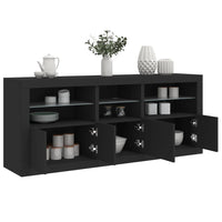 Credenza con Luci LED Nera 162x37x67 cm 3208996