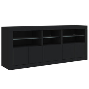 Credenza con Luci LED Nera 162x37x67 cm 3208996