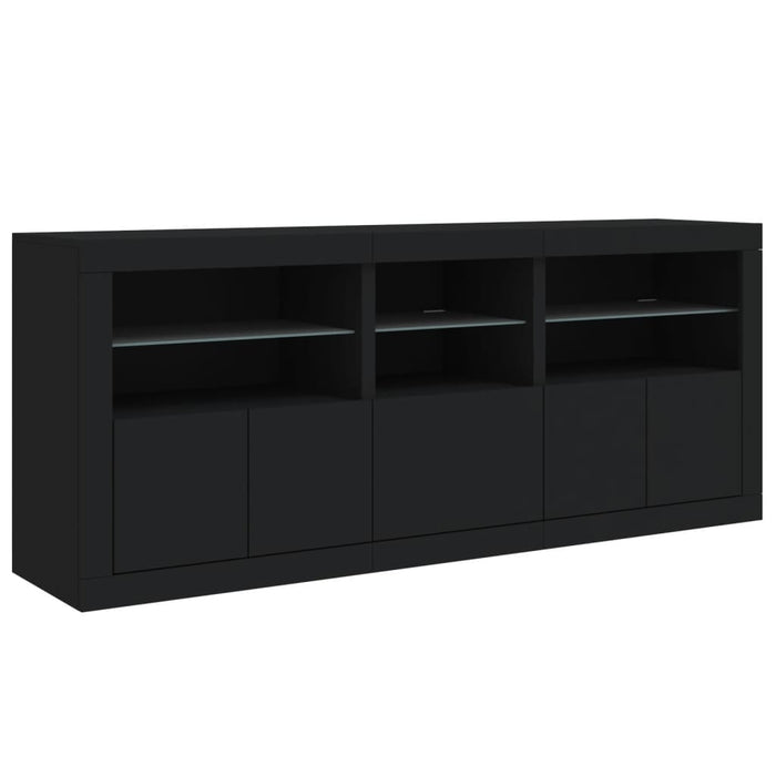 Credenza con Luci LED Nera 162x37x67 cm 3208996