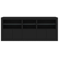 Credenza con Luci LED Nera 162x37x67 cm 3208996