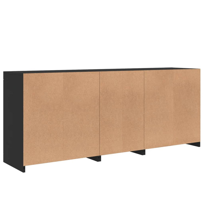 Credenza con Luci LED Nera 162x37x67 cm 3208996